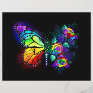 Rainbow flower butterfly flyer