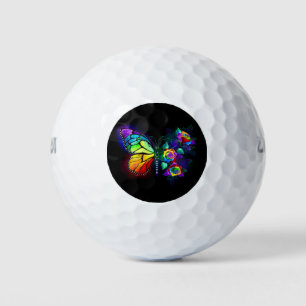 Rainbow flower butterfly golf balls