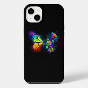 Rainbow flower butterfly iPhone 14 plus case