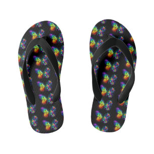 Rainbow flower butterfly kid's thongs