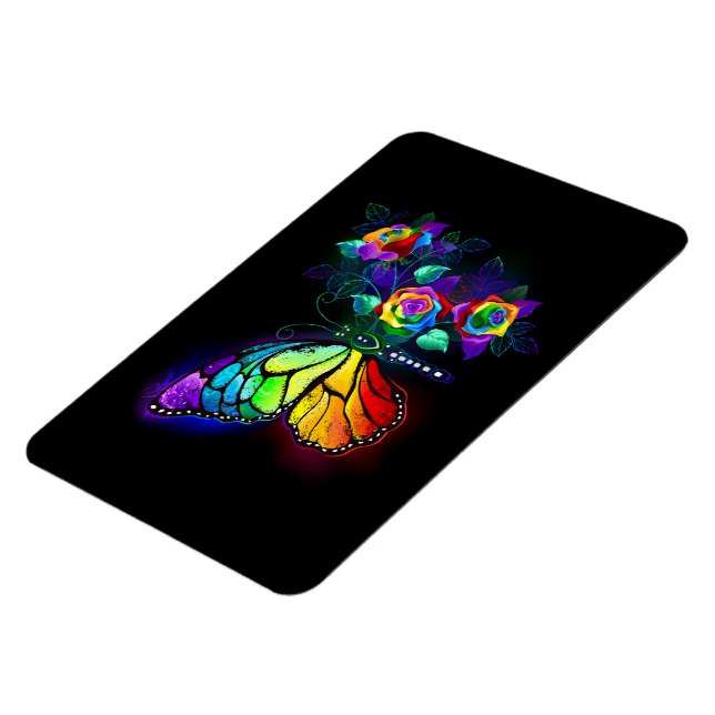 Rainbow flower butterfly magnet (Left Side)