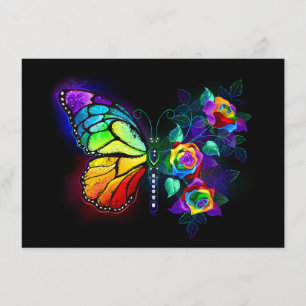 Rainbow flower butterfly menu