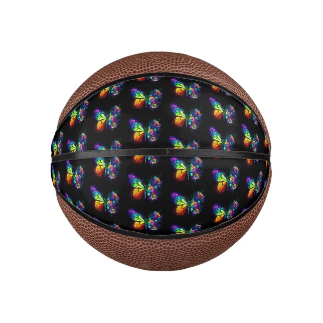 Rainbow flower butterfly mini basketball (Front)