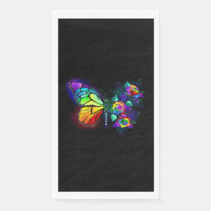 Rainbow flower butterfly napkin