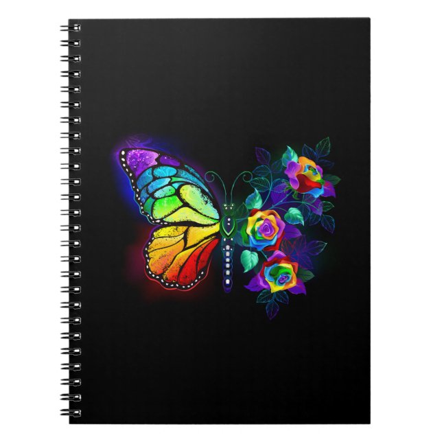 Rainbow flower butterfly notebook (Front)