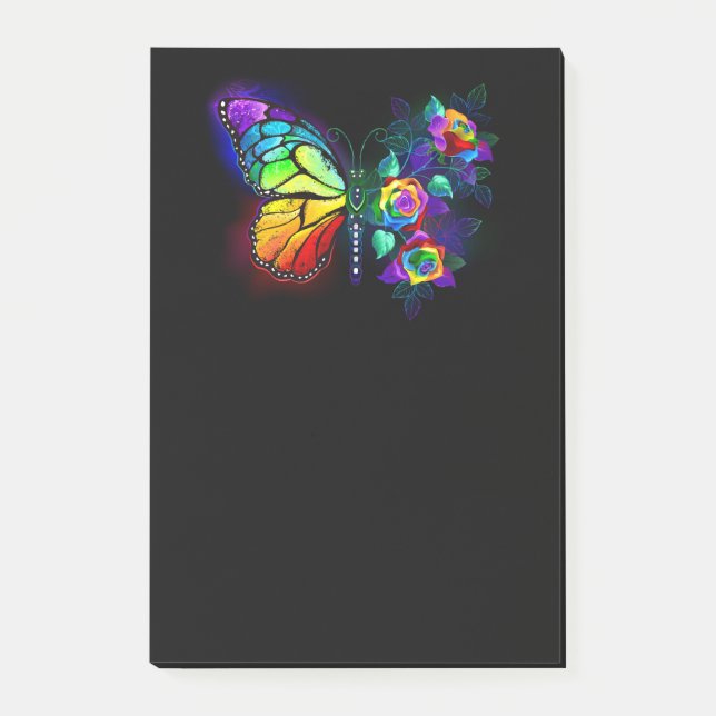 Rainbow flower butterfly post-it notes (Front)