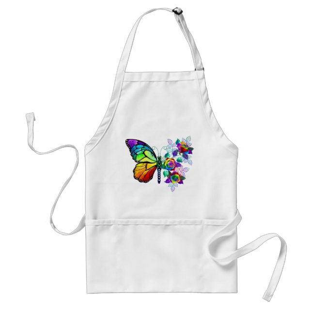 Rainbow flower butterfly standard apron (Front)
