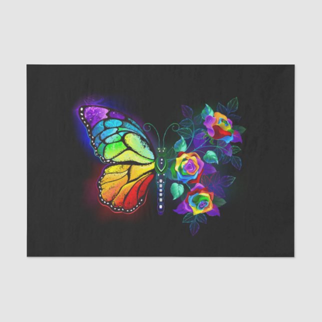 Rainbow flower butterfly tissue paper (Front)