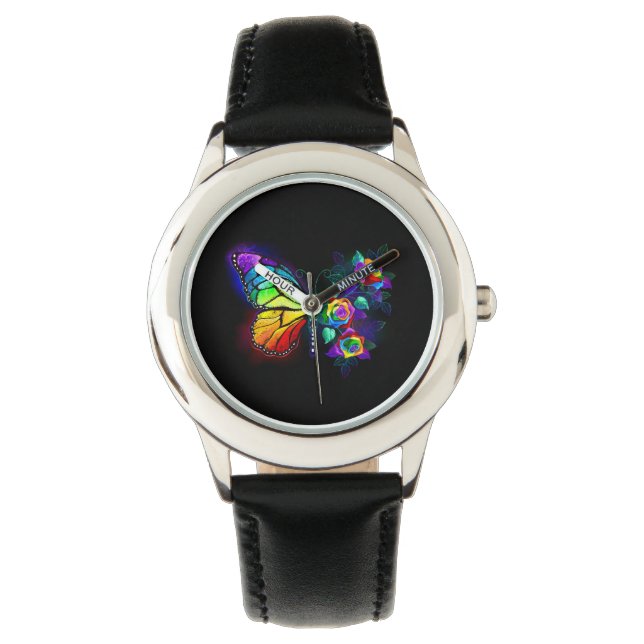 Rainbow flower butterfly watch (Front)