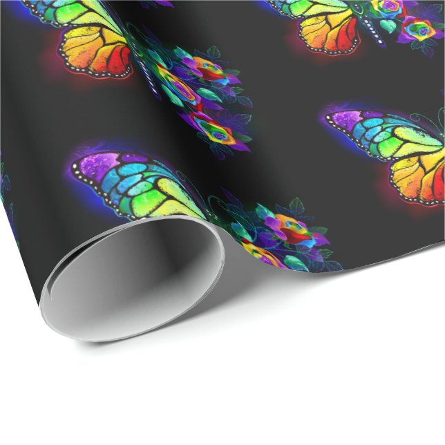 Rainbow flower butterfly wrapping paper (Roll Corner)