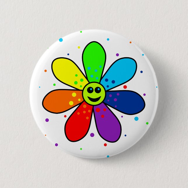 Rainbow Flower Button (Front)
