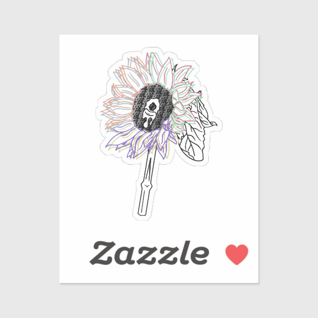 Rainbow Flower Funky Art (Sheet)