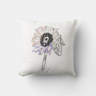 Rainbow Flower Funky Art Cushion