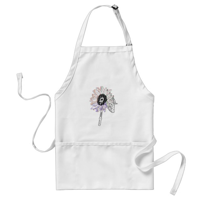 Rainbow Flower Funky Art Standard Apron (Front)