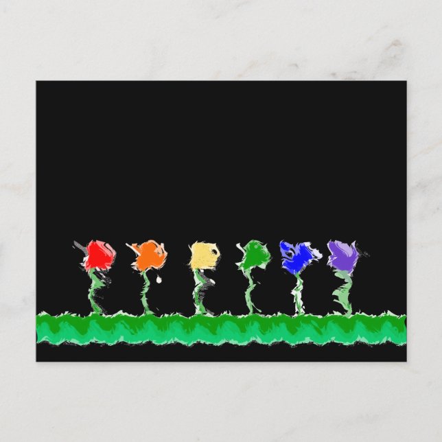 Rainbow Flower Garden Postcard (Front)