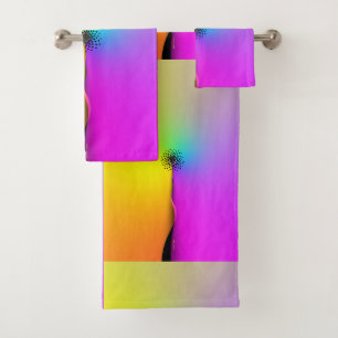 Rainbow Flower Gift  Bath Towel Set