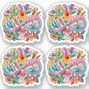 Rainbow Flower Infinity Symbol   Autism Acceptance