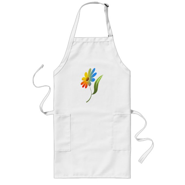 RAINBOW FLOWER LONG APRON (Front)