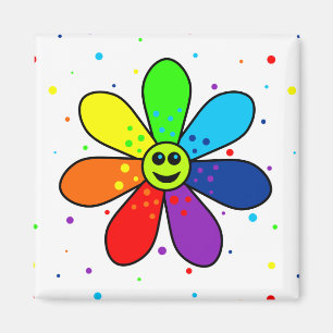 Rainbow Flower Magnet