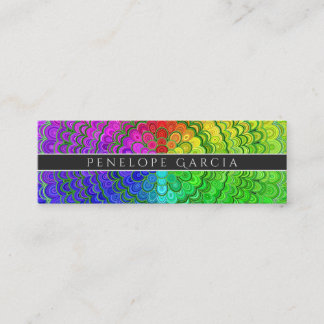 Rainbow Flower Mandala Mini Business Card