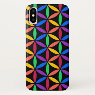 Rainbow Flower of Life Pattern iPhone X Case