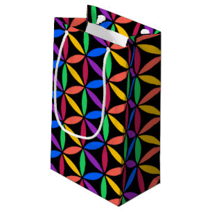 Rainbow Flower of Life Pattern Small Gift Bag