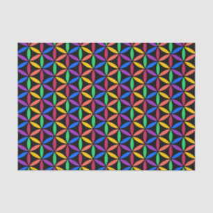 Rainbow Flower of Life Pattern Tissue Paper