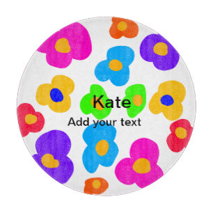 Rainbow flower pride love add name text lqbtq abst cutting board