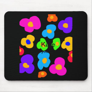Rainbow Flower Pride Love Add Name Text Lqbtq Abst Mouse Pad