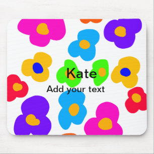 Rainbow flower pride love add name text lqbtq abst mouse pad