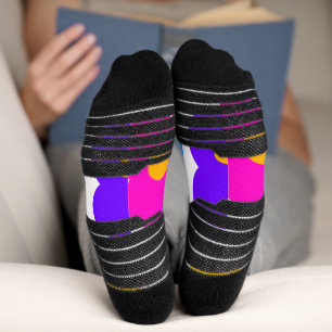Rainbow flower pride love add name text lqbtq abst socks