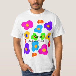 Rainbow flower pride love add name text lqbtq abst T-Shirt
