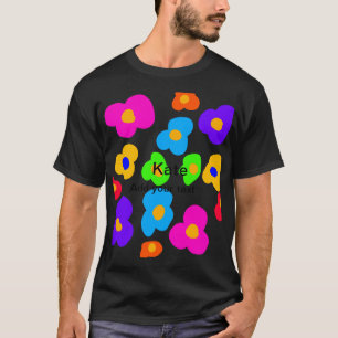 Rainbow flower pride love add name text lqbtq abst T-Shirt