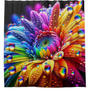 Rainbow Flower Shower Curtain