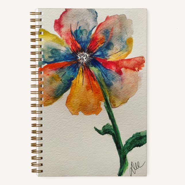 Rainbow Flower Spiral Notebook  (Front)