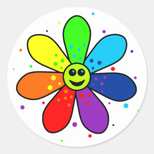 Rainbow Flower Stickers