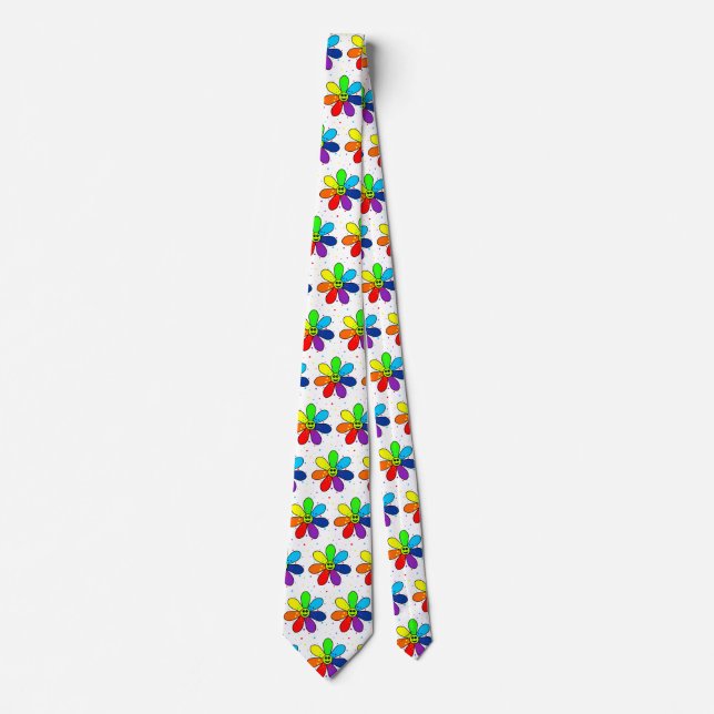 Rainbow Flower Tie (Front)