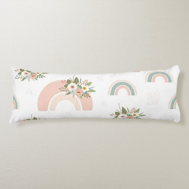 Rainbow&Flowers Body Cushion (Front)
