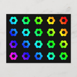 Rainbow Flowers Colourful Multicolor Daisy Daisies Postcard