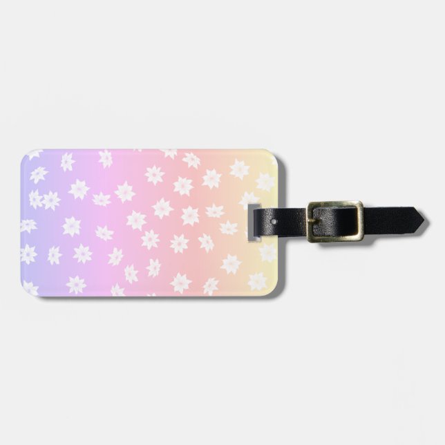 Rainbow Flowers Luggage Tag (Front Horizontal)
