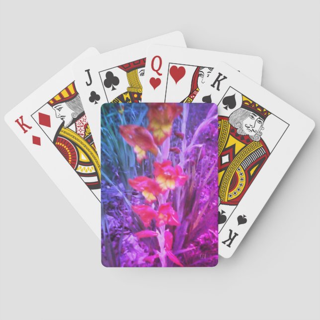 Rainbow flowers playing cards (Back)