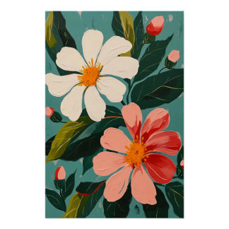 rainbow flowers poster