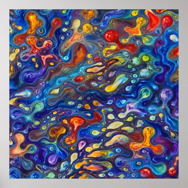 Rainbow Fluid Art Poster (Front)