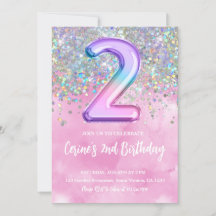 Rainbow Foil Girl 2nd Birthday