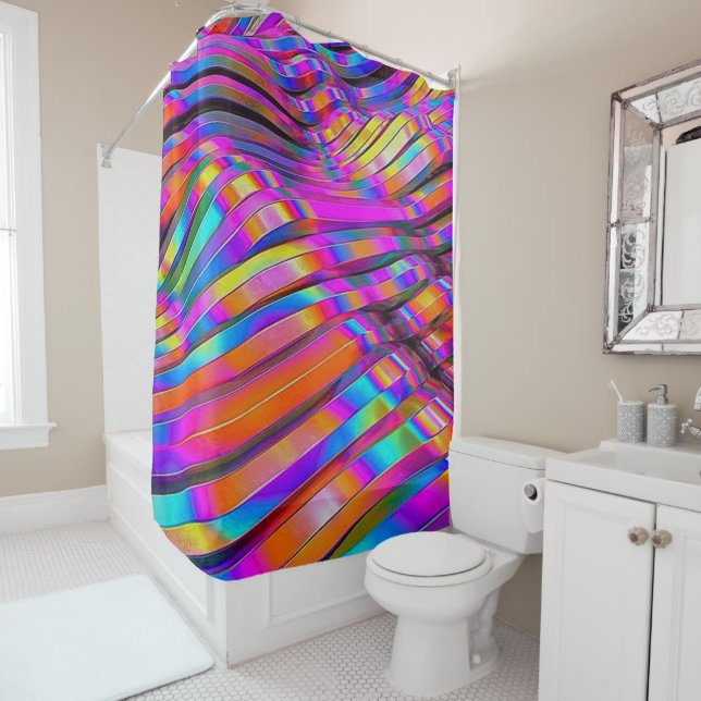 Rainbow Foil Shower Curtain (In Situ)