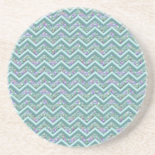 Rainbow Foil ZigZag Pattern Coaster