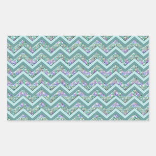 Rainbow Foil ZigZag Pattern Rectangular Sticker