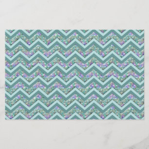 Rainbow Foil ZigZag Pattern Stationery