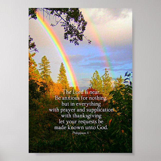 Rainbow Forest Christian Scripture Bible Verse Poster (Front)
