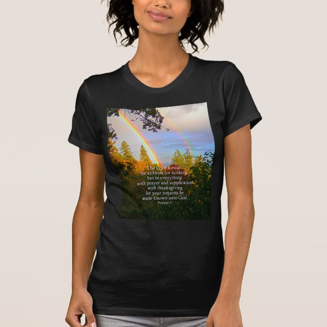 Rainbow Forest Christian Scripture Bible Verse T-Shirt (Front)